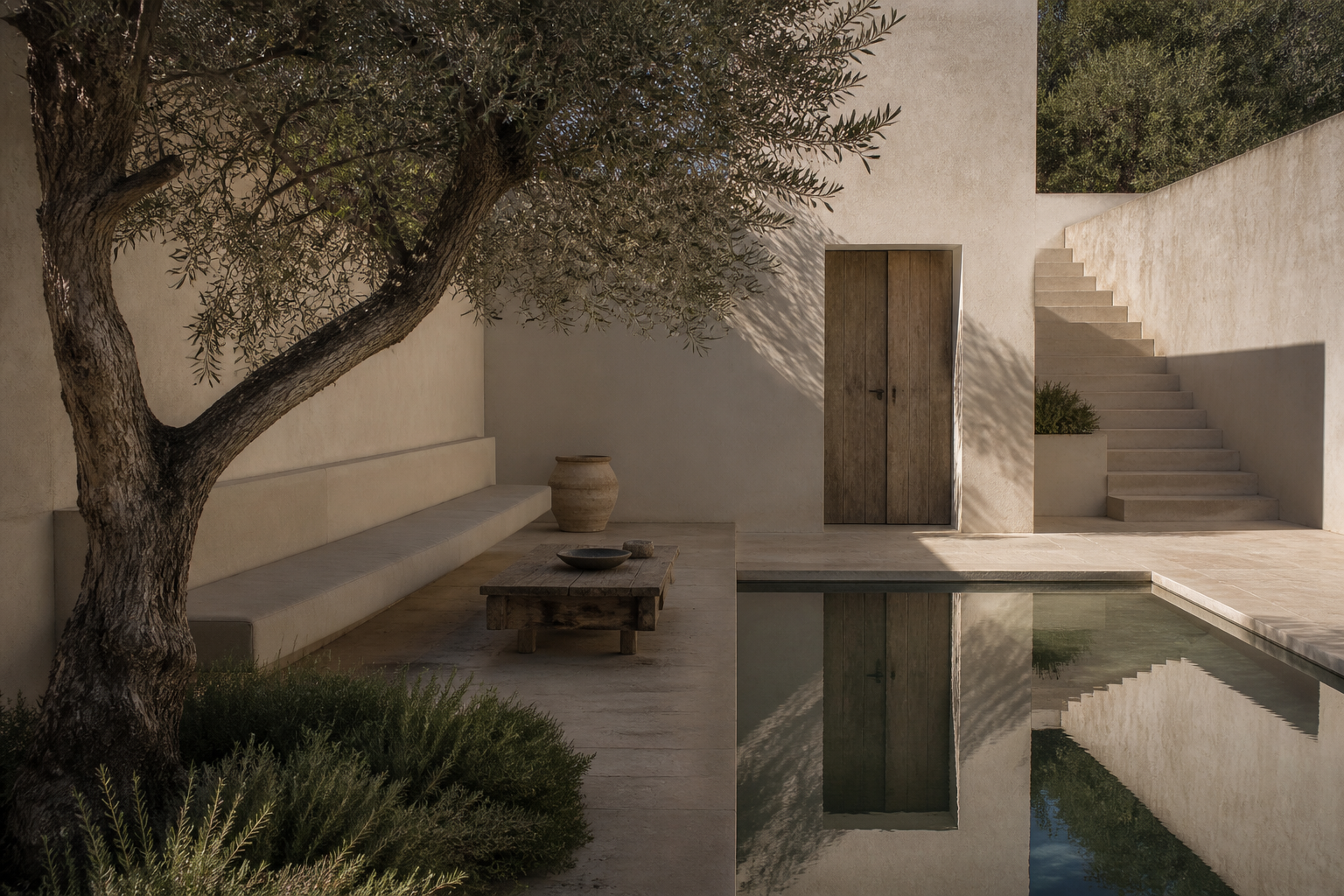 Courtyard House, residential visualization, view 1